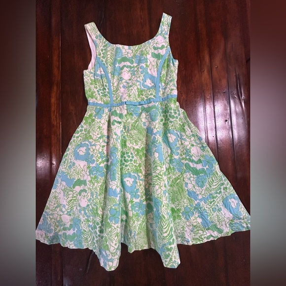 Lilly Pulitzer Other - Lilly Pulitzer Girls Mini Gosling Sleeveless Dress Green Blue Size 8